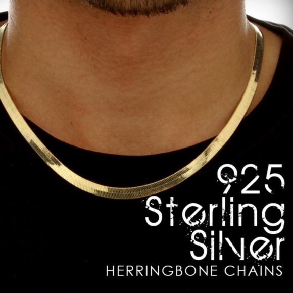 5mm 14k Gold Plated Herringbone Chain 